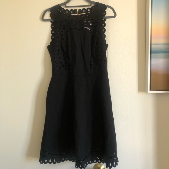Ted Baker Verony Embroidered Skater Dress in Black - Picture 13 of 16
